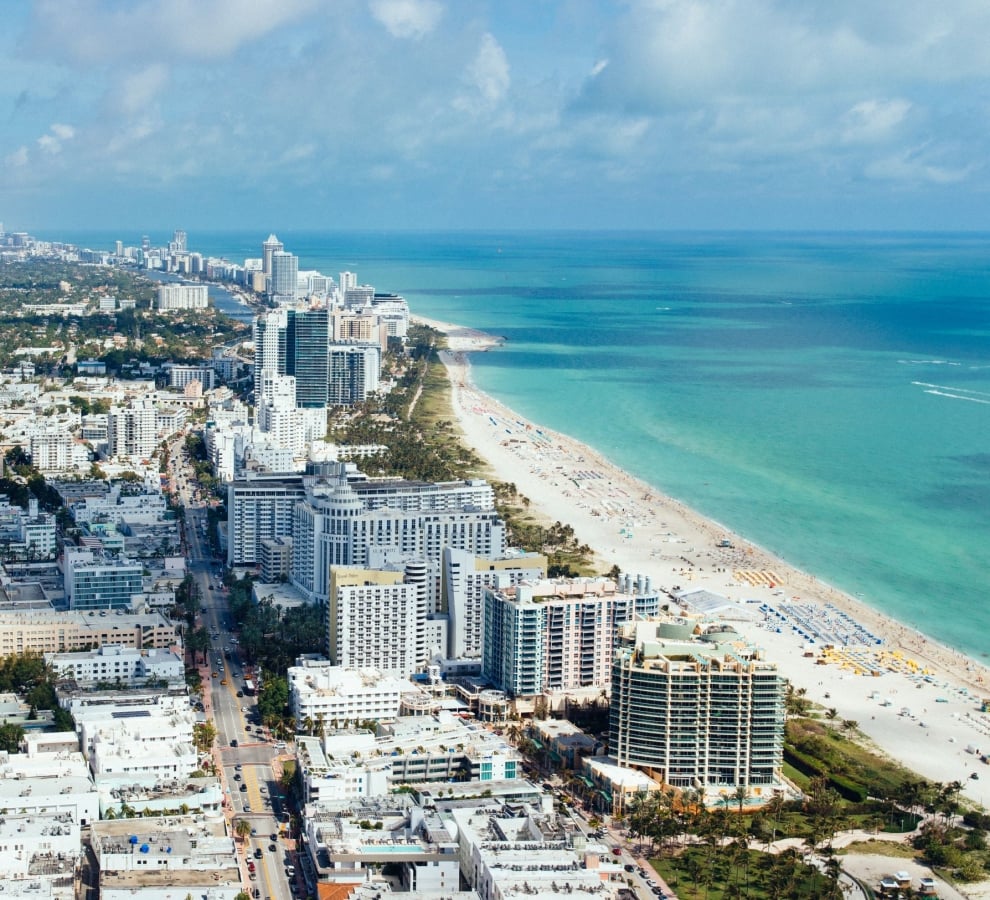 Aerial view of Miami Beach