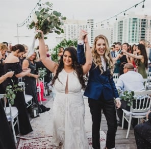 two women celebrating their wedding