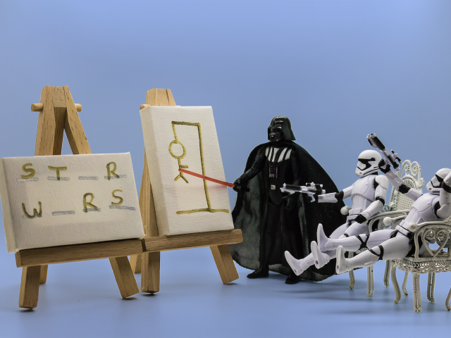 star wars toys playing hangman