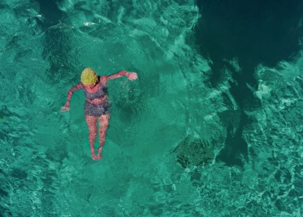 woman in swimming pool