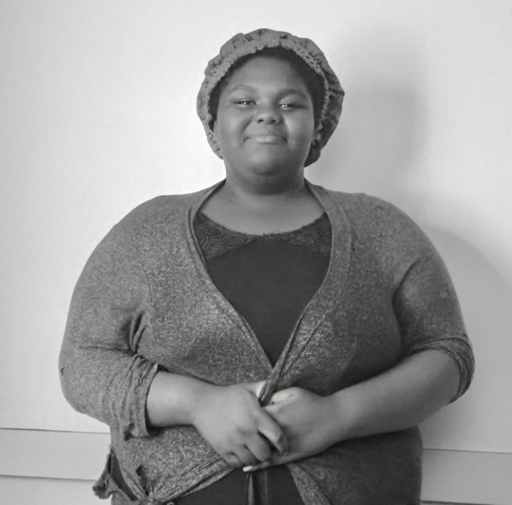 b/w image of a woman