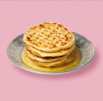 pancakes with vuitton logo on them