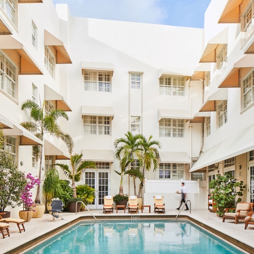 Pool and room balconies