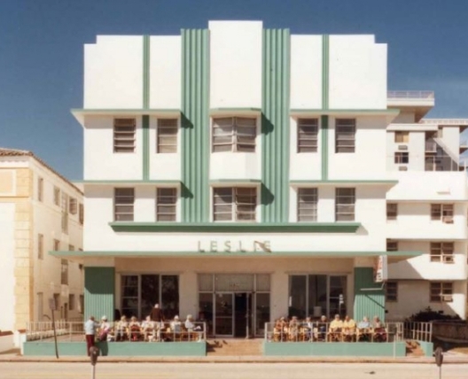 exterior of art deco looking hotel