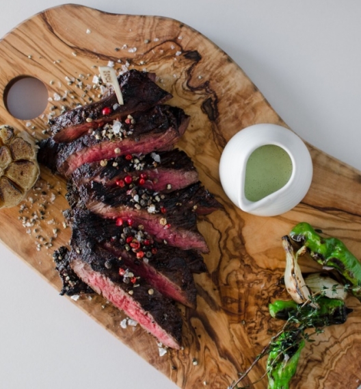 steak on a cutting board